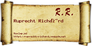 Ruprecht Richárd névjegykártya